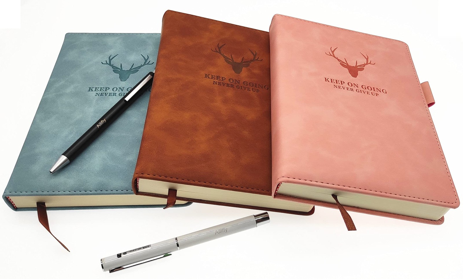 Ailifly 360 Pages Ruled Papers Thick Deer Head Pattern A5, Light Blue