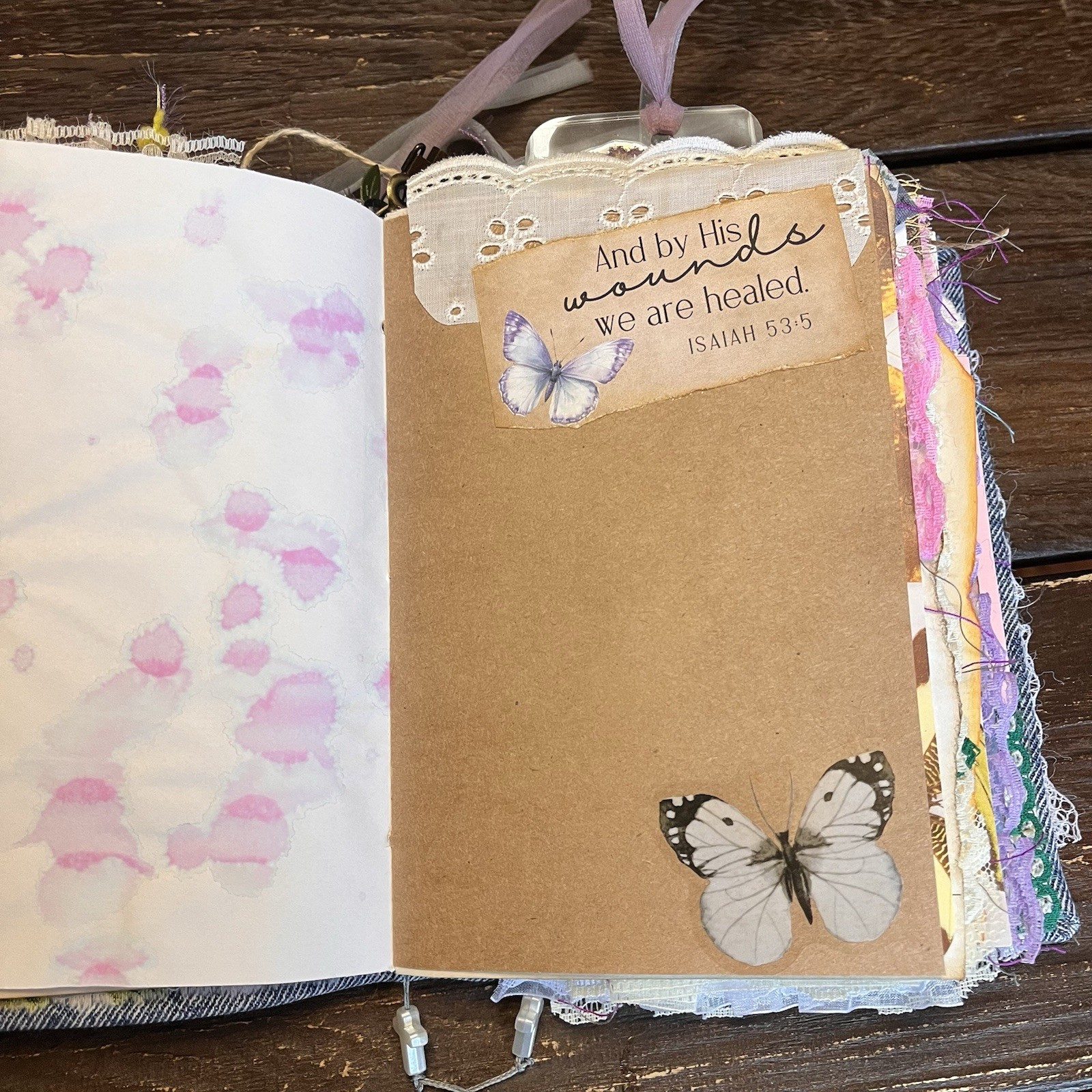 Junk Journal Floral Faith Christian Boho Denim Cottage Core 3 Sig Softcover