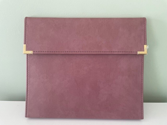 Vintage Cambridge Organizer 3 Ring Binder Vegan Leather Pink Agenda Journal