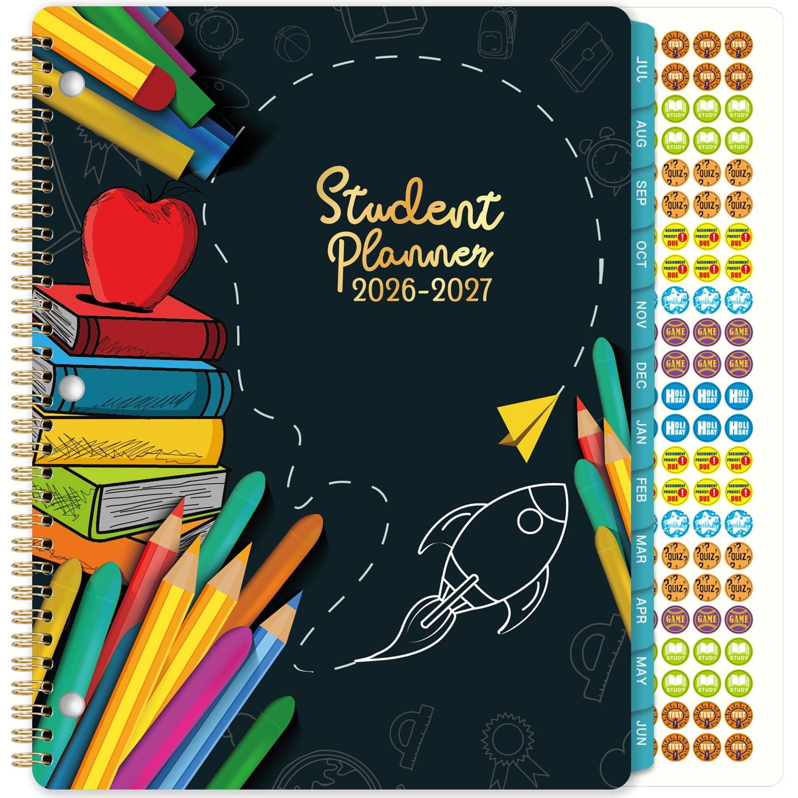 Student Planner 2026-2027 – 9″ x 11″, Black