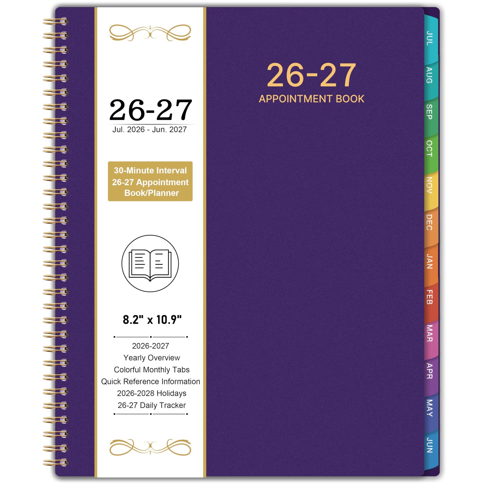 2026-2027 Appointment Book/Planner – 8.2″ x 11″, Daily x 10.9″, Purple