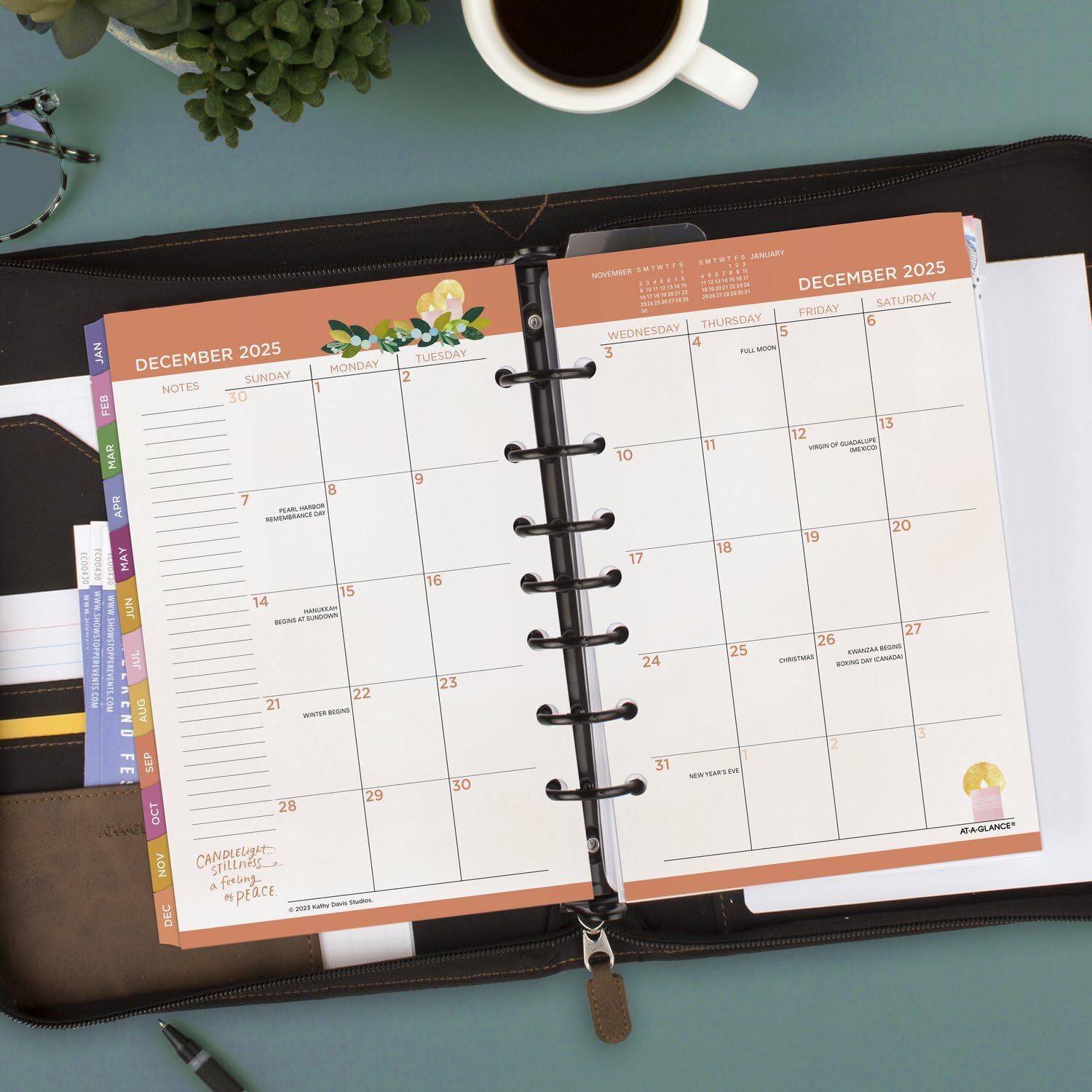 AT-A-GLANCE 2025 Planner Refill Weekly & Monthly 5-1/2″ x 8-1/2 Size 4 KD81-285Y