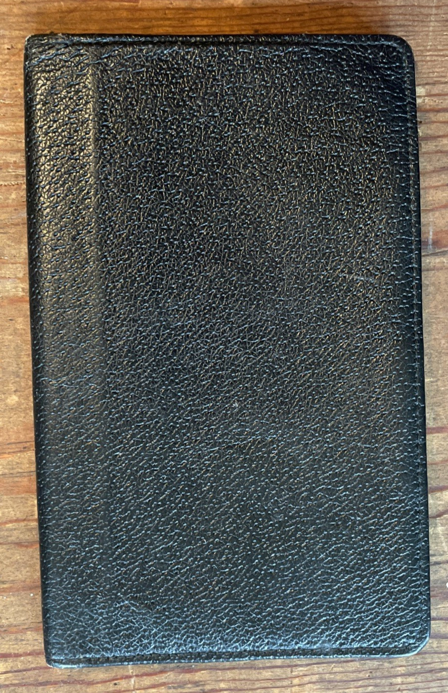 Senior Pocket Day Timer Hampshire Pigskin Made In Canada Black W/ Skillcraft Pen