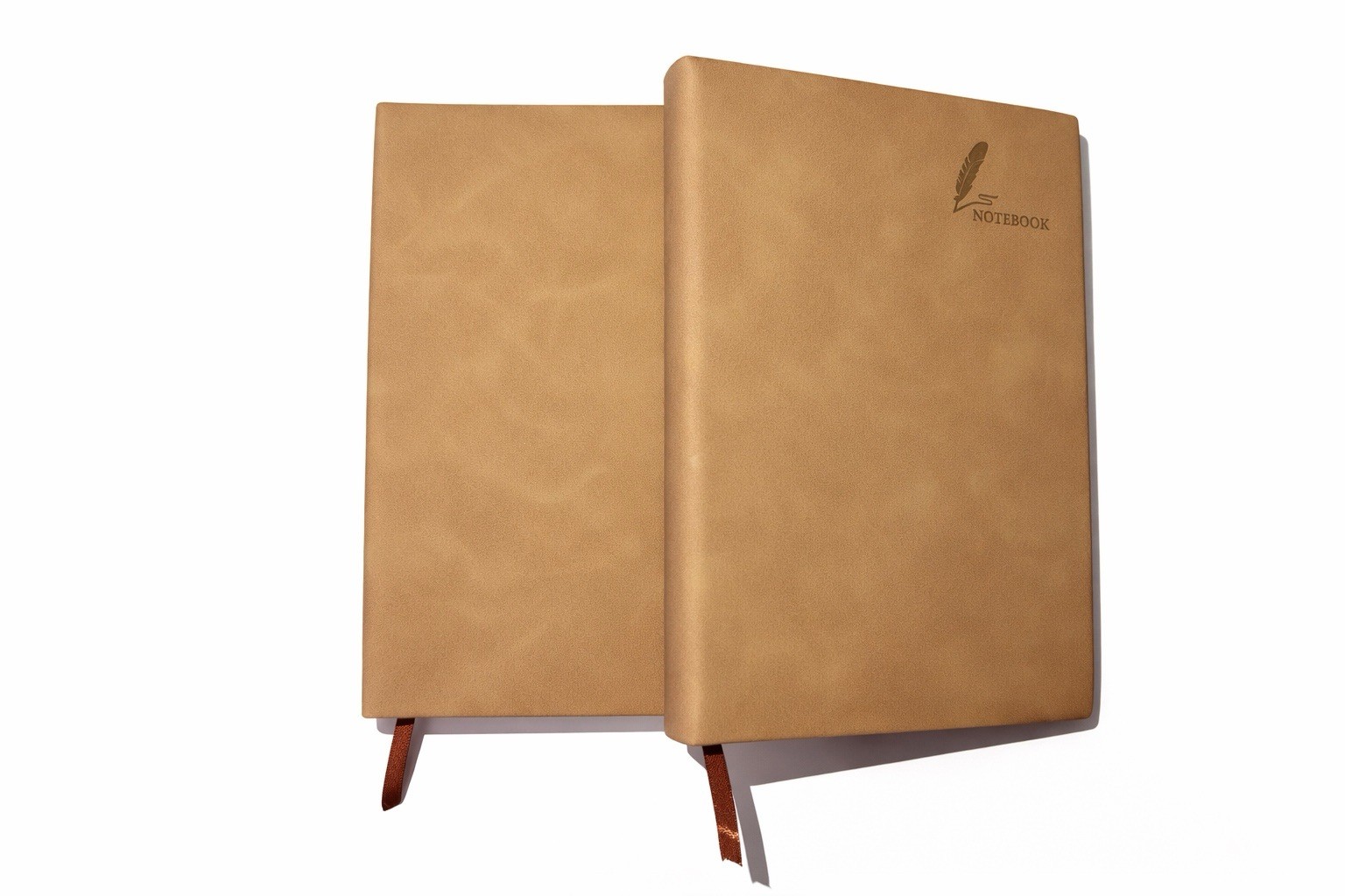 Set of 2 Lined Notebook A5. Color Light Brown. Free Shipping USA