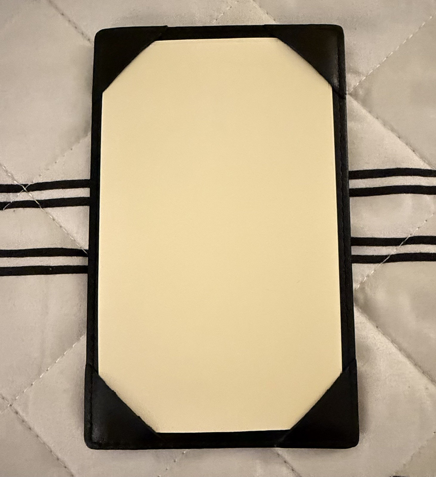 Tiffany & Co. Vintage Black Leather 3 1/2 x 5 1/2 Pocket Note Jotter Blue Pouch