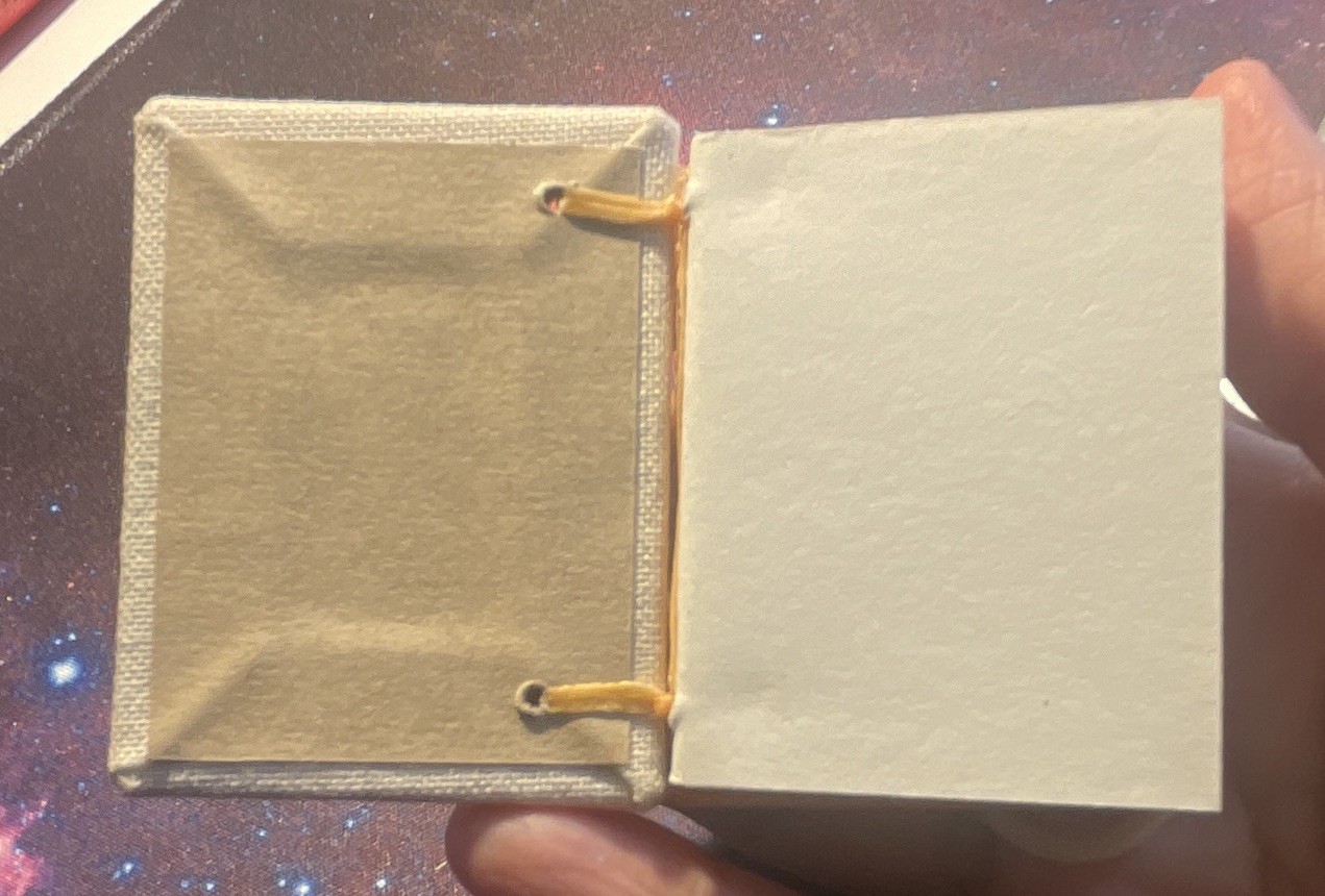 Mini Handmade Illustrated Fabric Cover Blank Journal Notebook w/ Elastic Closure