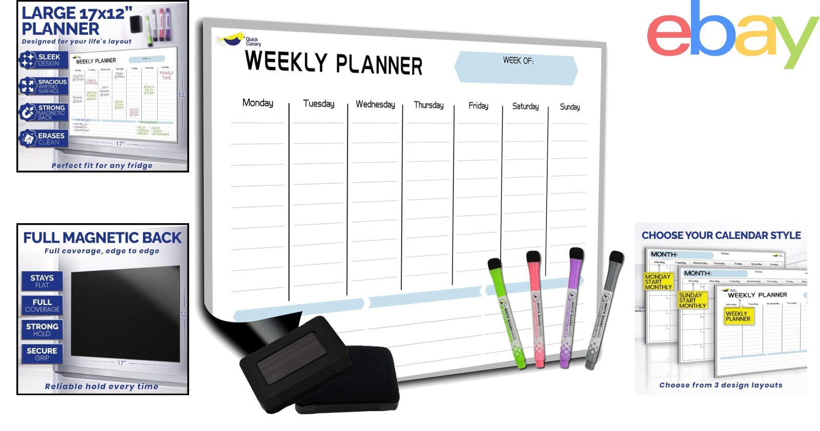 Magnetic Meal Planning Calendar for Fridge with Clear Visibility and Easy Access