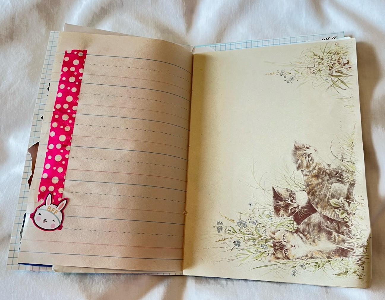 Junk Journal Cats & Dogs Theme, 6×9” Handmade, Paper Ephemera Tucks Embellished