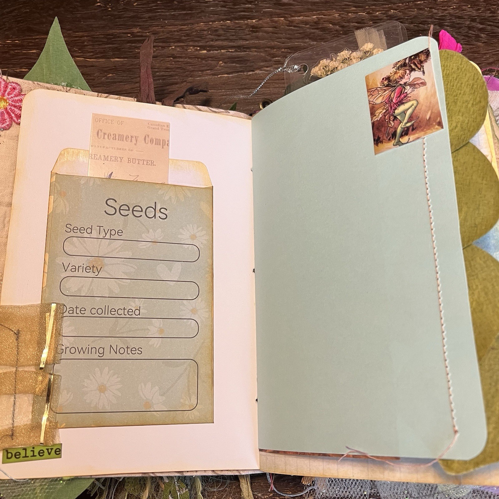 Fairy Junk Journal Grungy Floral Woodland Forest Boho Softcover 3 Signatures