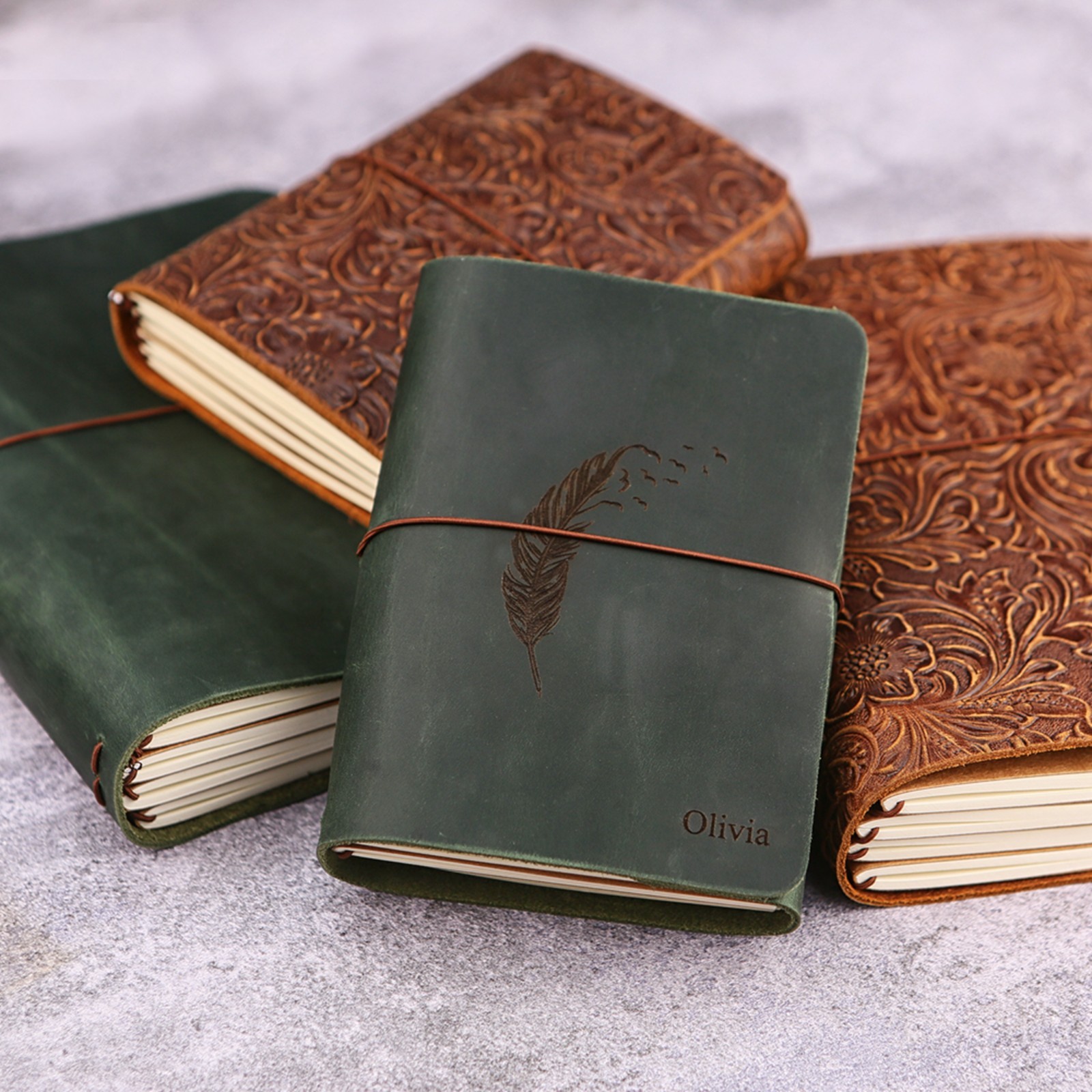 Personalized Leather Journal Cover A5 A6, Refillable Traveler’s Notebook