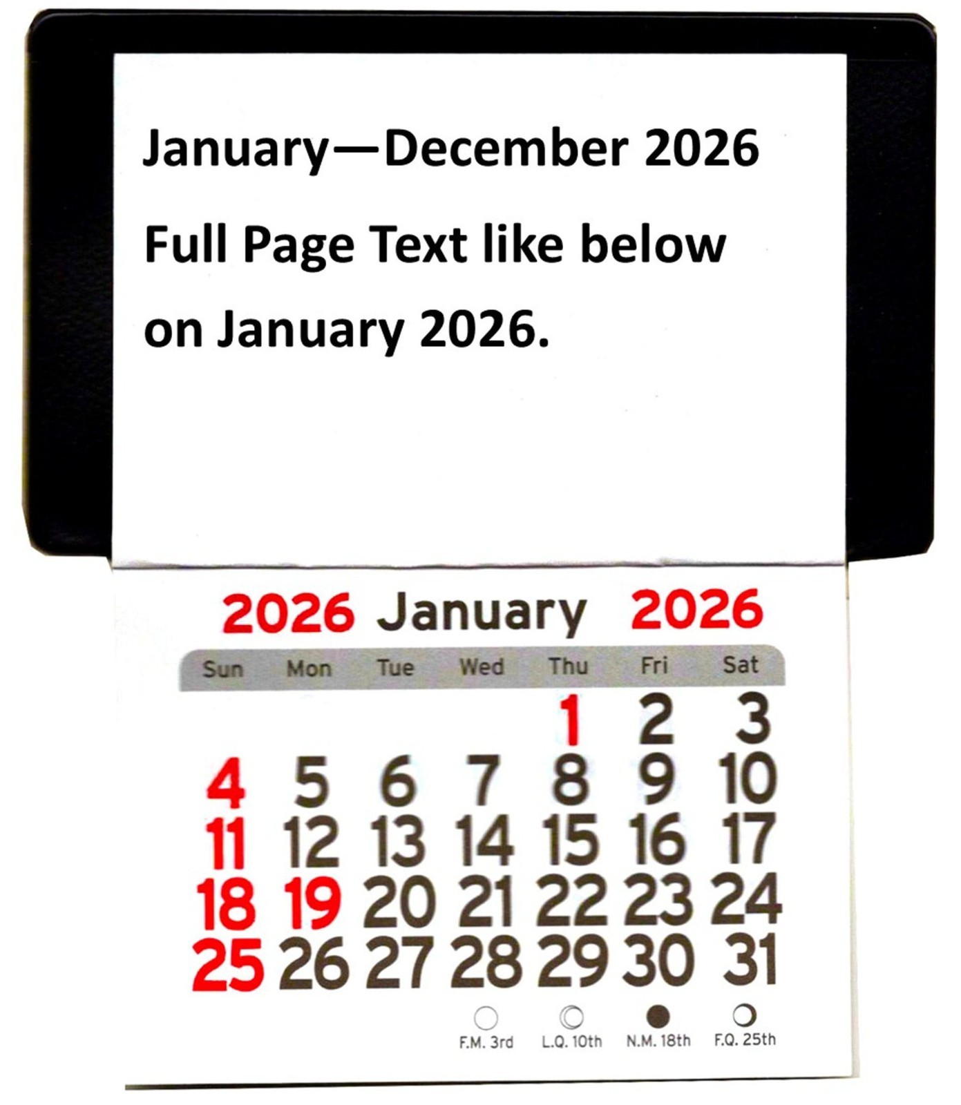 USA Made 2026 Peel & Stick Up Adhesive Business Card Car Truck Calendar