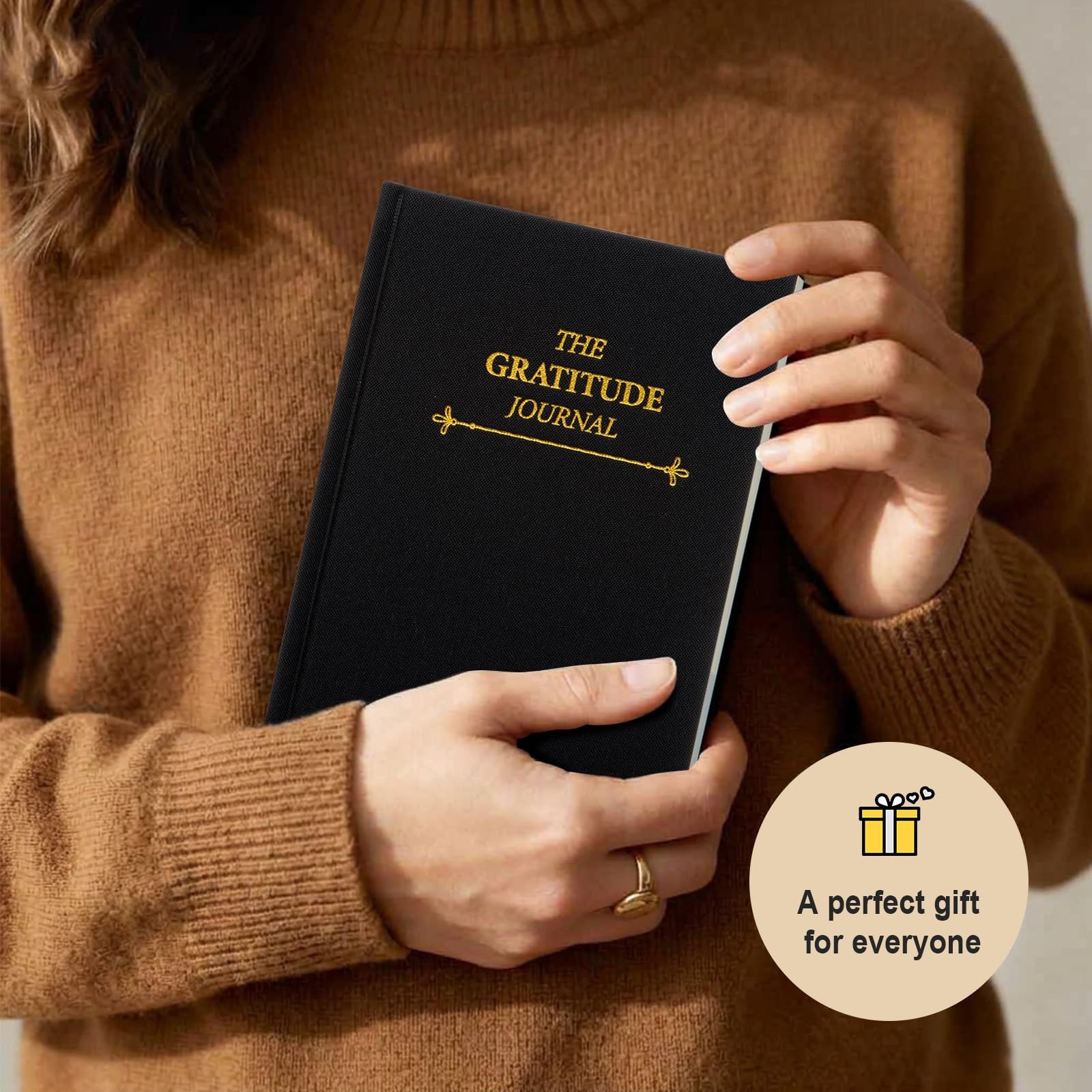 COMIX Gratitude Journal for Women Men, 5 Minute Daily Black