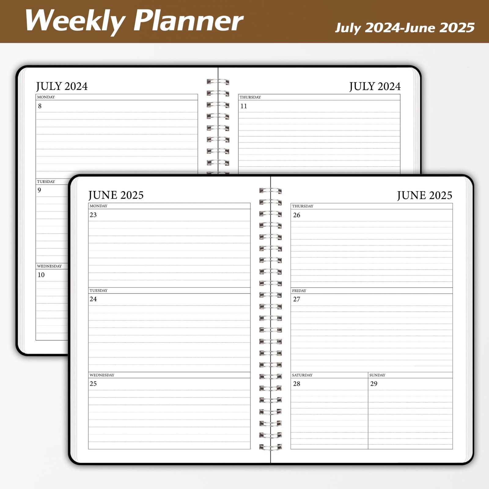 Weekly Planner 2024-2025 5.7×8.3in Academic Monthly Organizer Calendar
