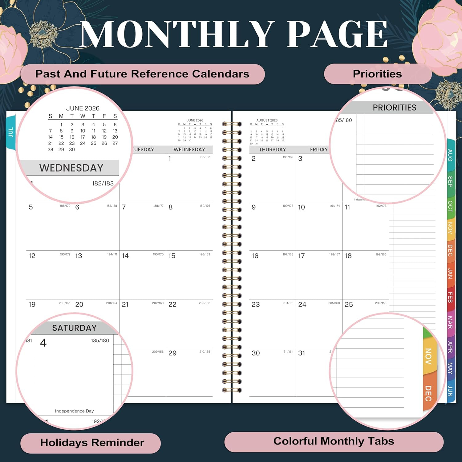 2026-2027 Appointment Book July 2026 June 2027 Weekly 9″X11″ Hourly Planner Tabs