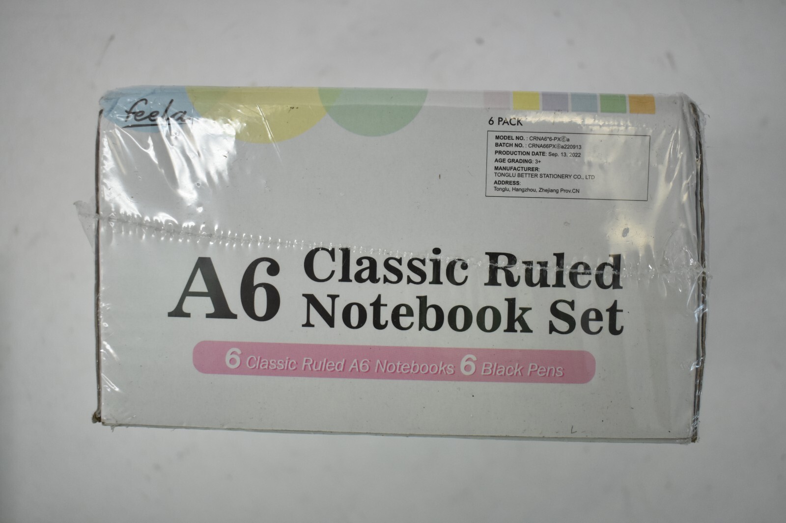 Feela Classic Ruled A6 Notebooks Set Pastel Colored 6 Pack College Ruled Journal