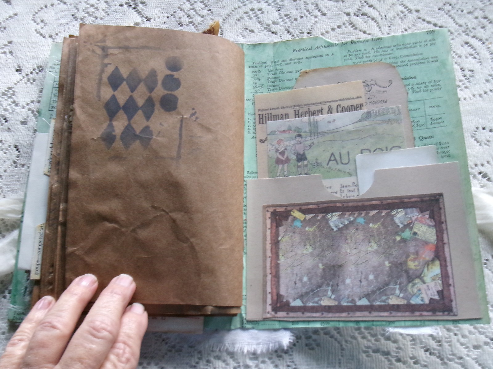 JUNK JOURNAL LADY IN THE MIRROR 6 1/2″ X 9″ APPROX. 50 PAGES