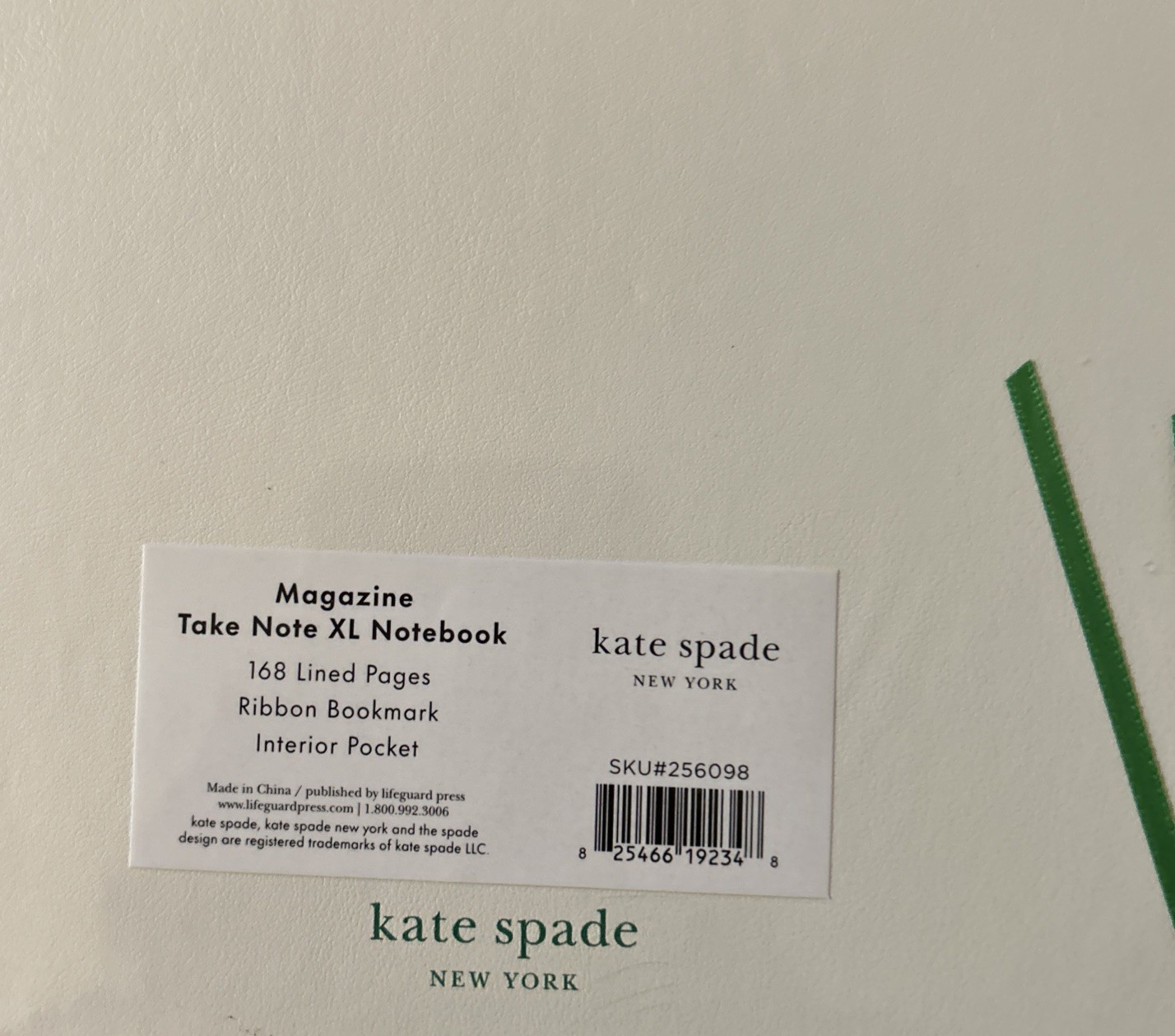 Kate Spade New York Magazine Take Note XL Notebook 168 Pages Bookmark Pocket New