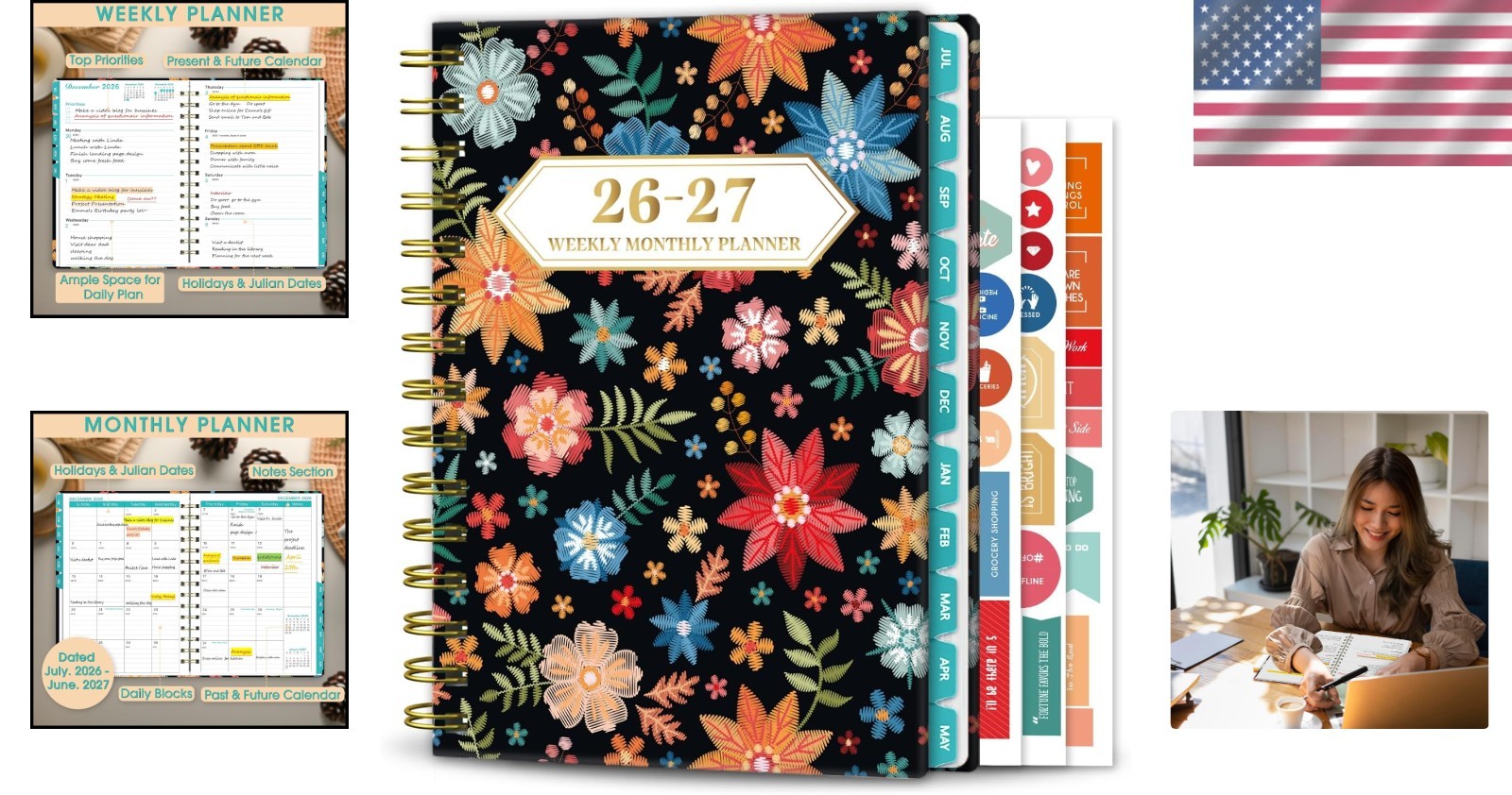 2026-2027 Planning Made Easy – Organizer with Stickers & Inner Pocket, 144 Pages