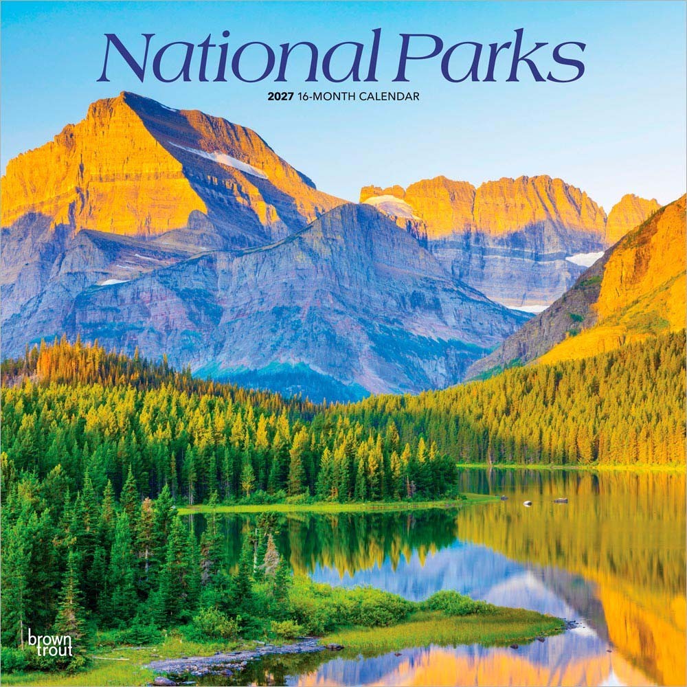 National Parks | 2027 12×24″ (Hanging) Square Wall Calendar | Plastic-Free