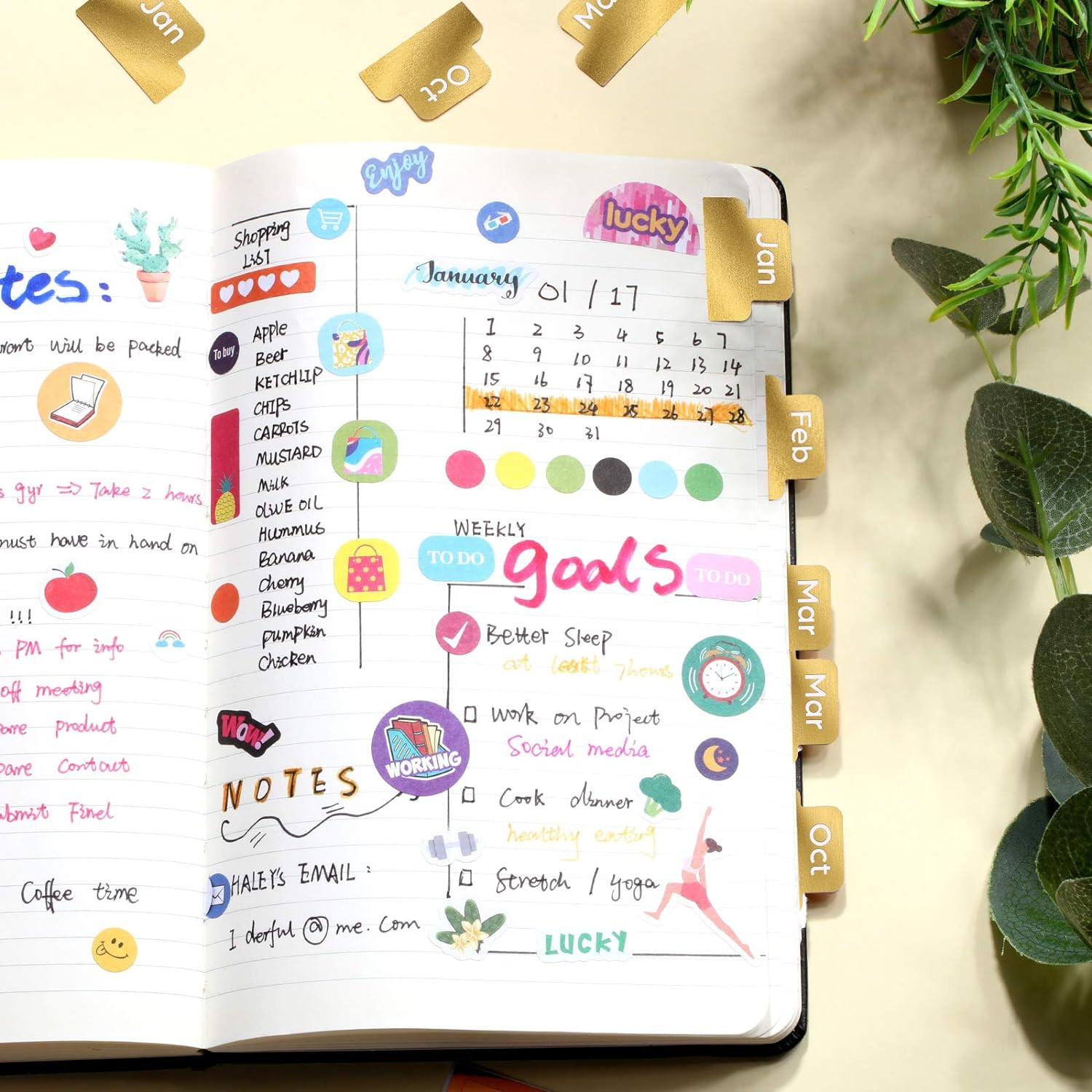 24 Pieces Monthly Tabs for Planner Adhesive Tabs Designer Accessories Monthly Ta