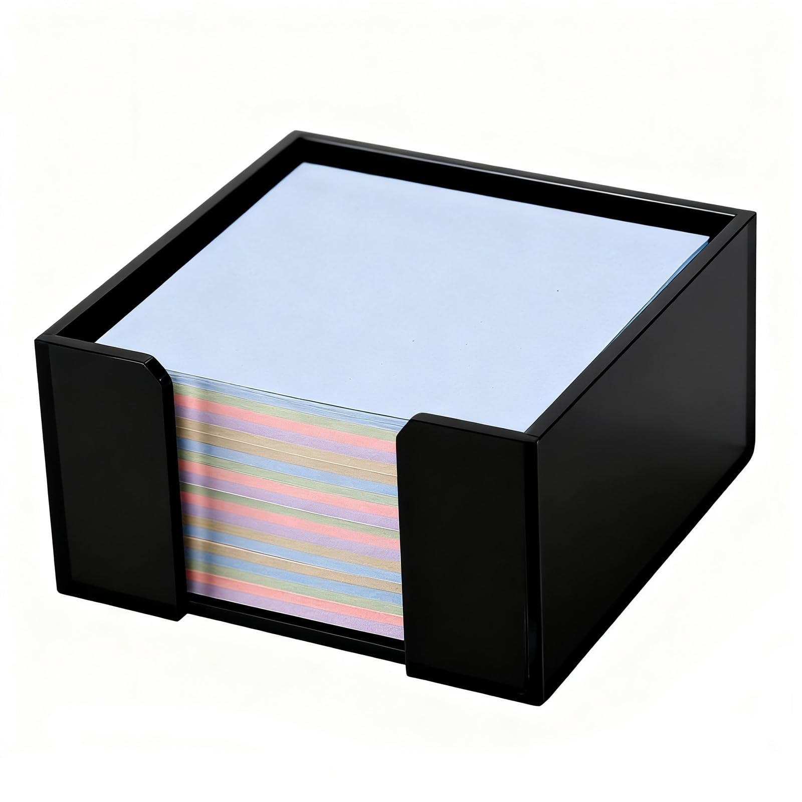 Black Acrylic Sticky Note Holder, 3×3 Crystal Clear Notepad Holder with Anti-…