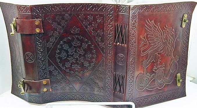 Handmade Leather Journal 7×5″ Vintage Diary Notebook Double Lock – 200Blank Page