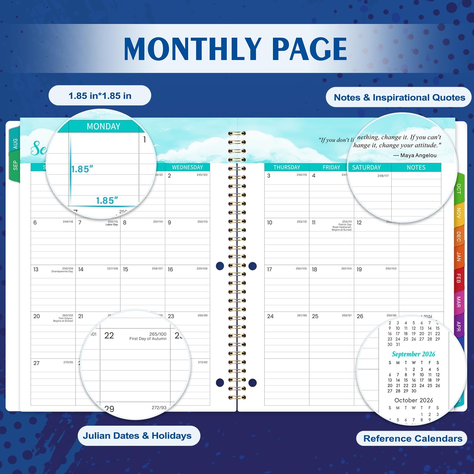 Student Planner 2026-2027 – Academic Year Weekly & Monthly 11″ x 9″, Blue