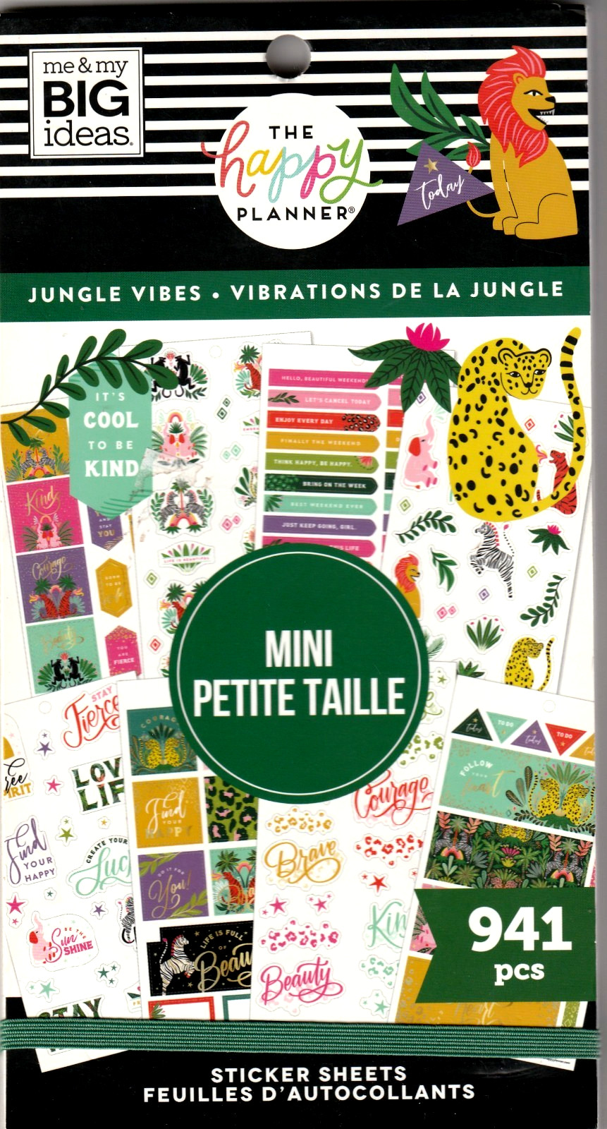 Happy Planner JUNGLE VIBES – MINI Sticker Book – 30 Pages – 941 Pieces – NEW