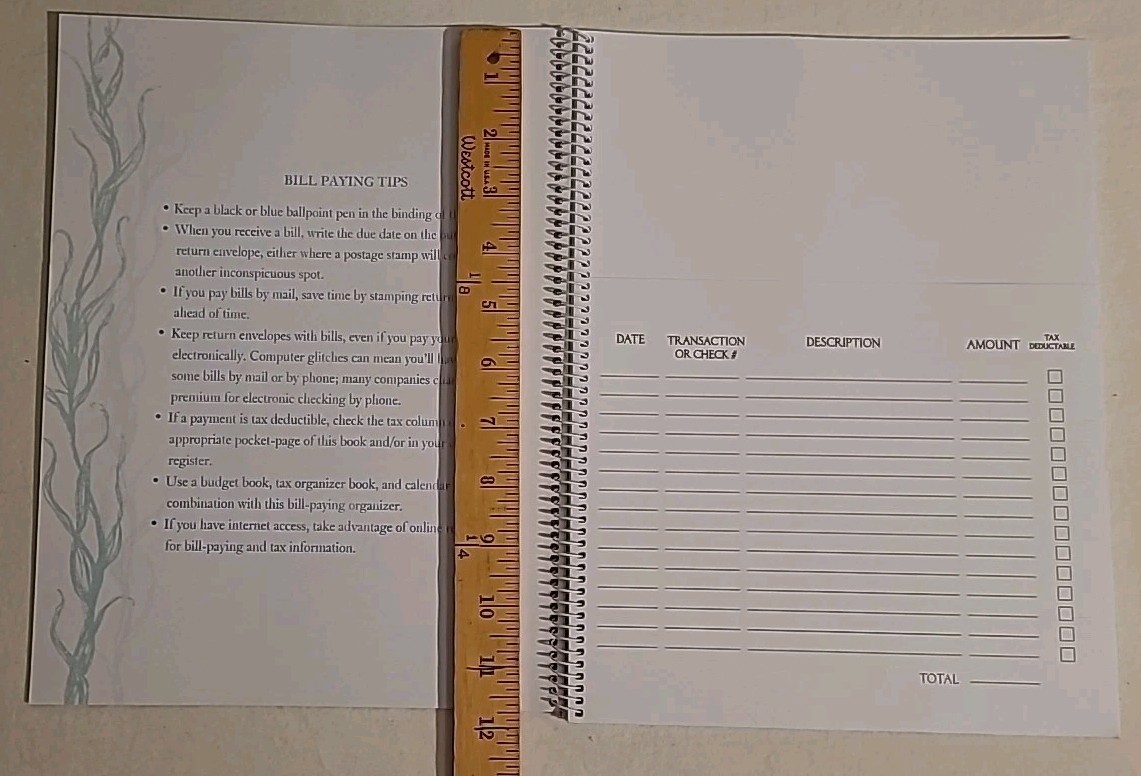 Current By The Sea Bill Paying Organizer Planner Book W Labels & 14 Pocket Pages