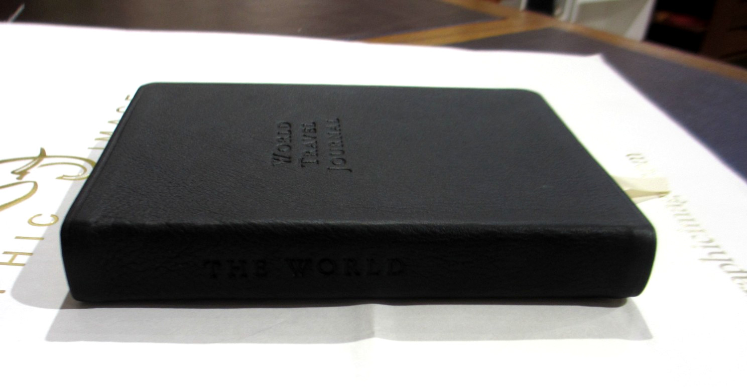 World Travel Journal 4×6 Soft Leather Cover 320 Pages Graphic Image Black