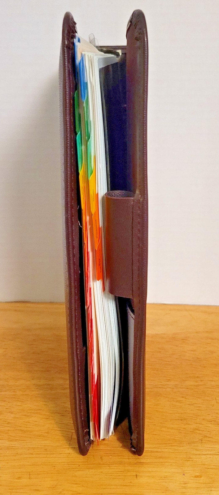 Brown Franklin Planner Classic Size 8″x9″ Open Vinyl 7 Ring Planner
