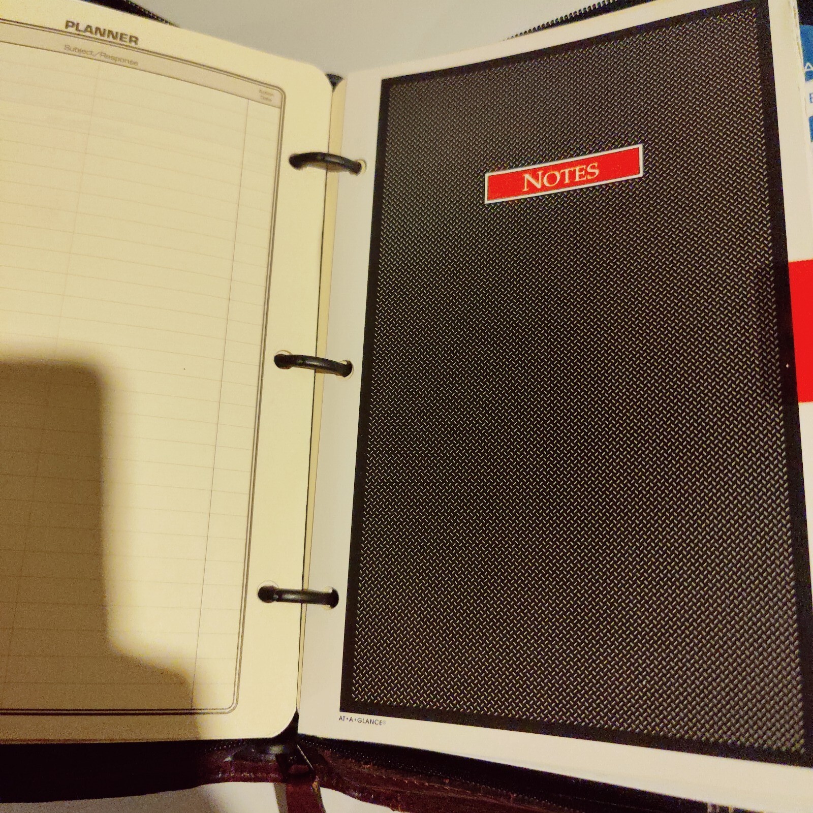 Blank* Vintage Day Planner Address Book Faux Leather Burgundy Time Systems