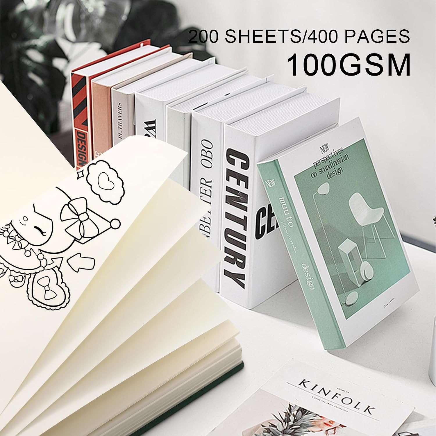Thick Blank Journal Notebook 400 Pages 3.9 × 5.5 No Lines Soft Leather Pocket Bl