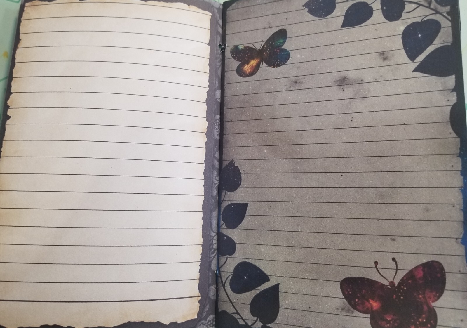 Junk Journal Blank Booklet “BEWITCHED NIGHT” HANDMADE GRIMOIRE LG 8.5″x5.5″ 40pg