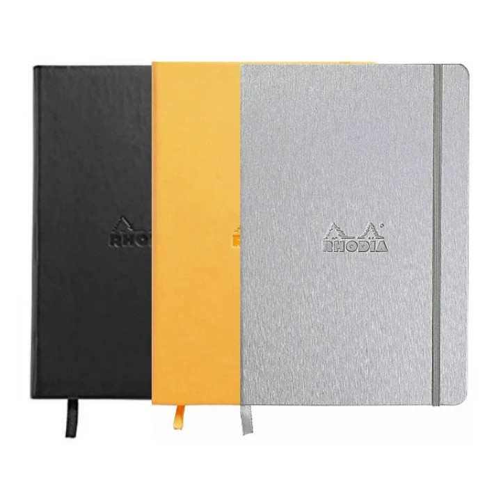 Lined Black Vegan Leathette Rhodia Webnotebook 5.5″ x 8.25″ Made in France