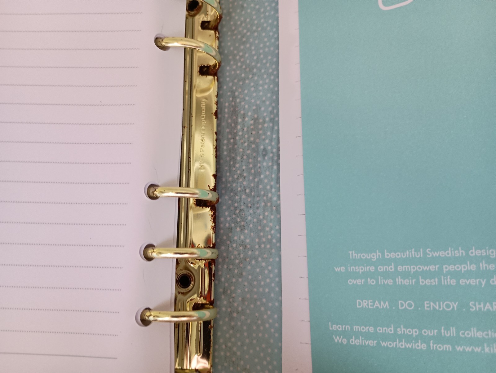 NIB Kikki K White Blue Nature Leather Personal Planner Notebook Calendar