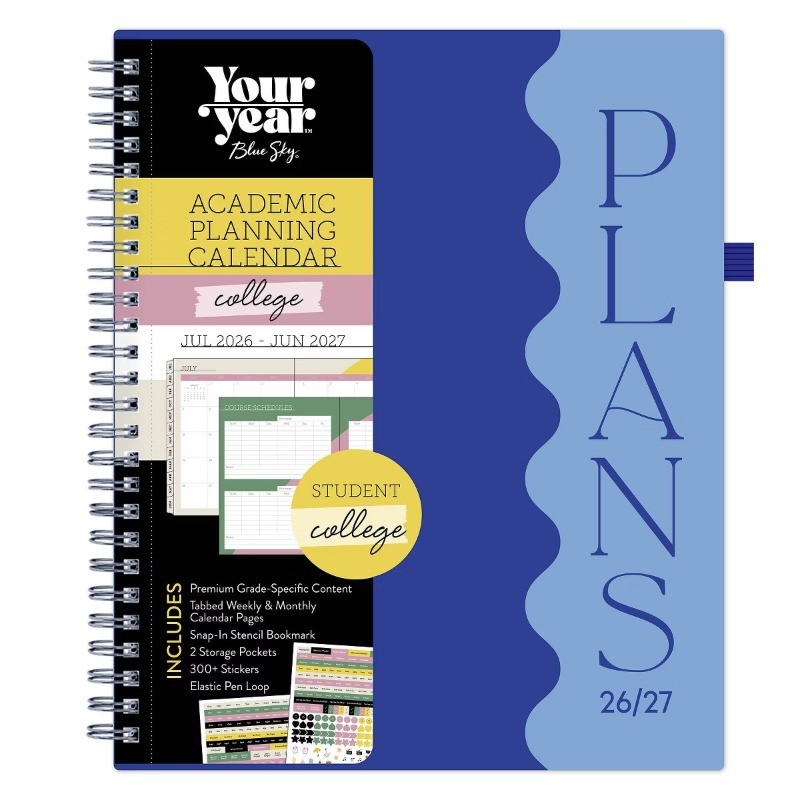 Blue Sky Your Year College Weekly/Monthly Planner Wirebound 7″x9″ Blue Plans