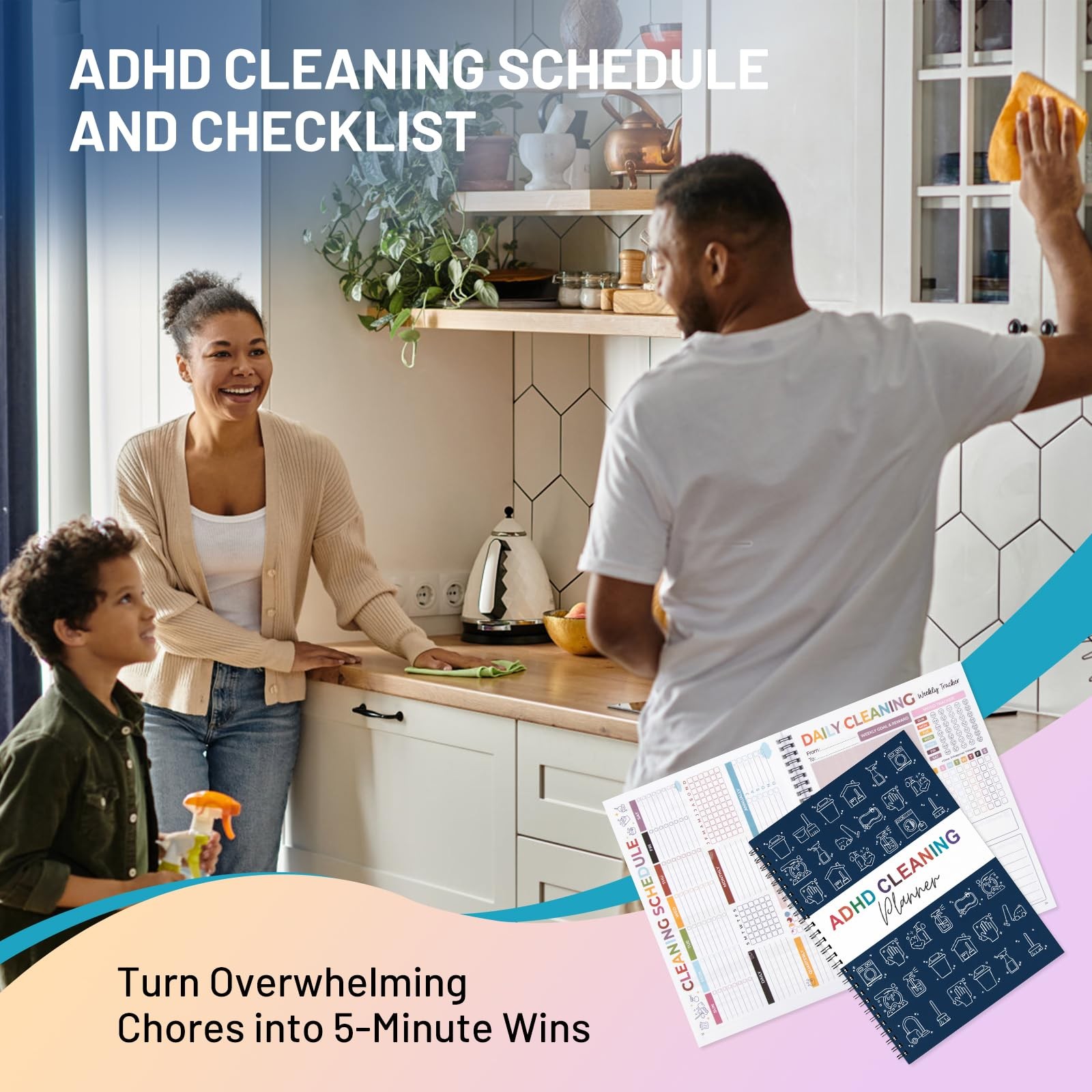 Adhd Cleaning Planner, Reusable Cleaning Planners With 32 Laminated Dry-erase
