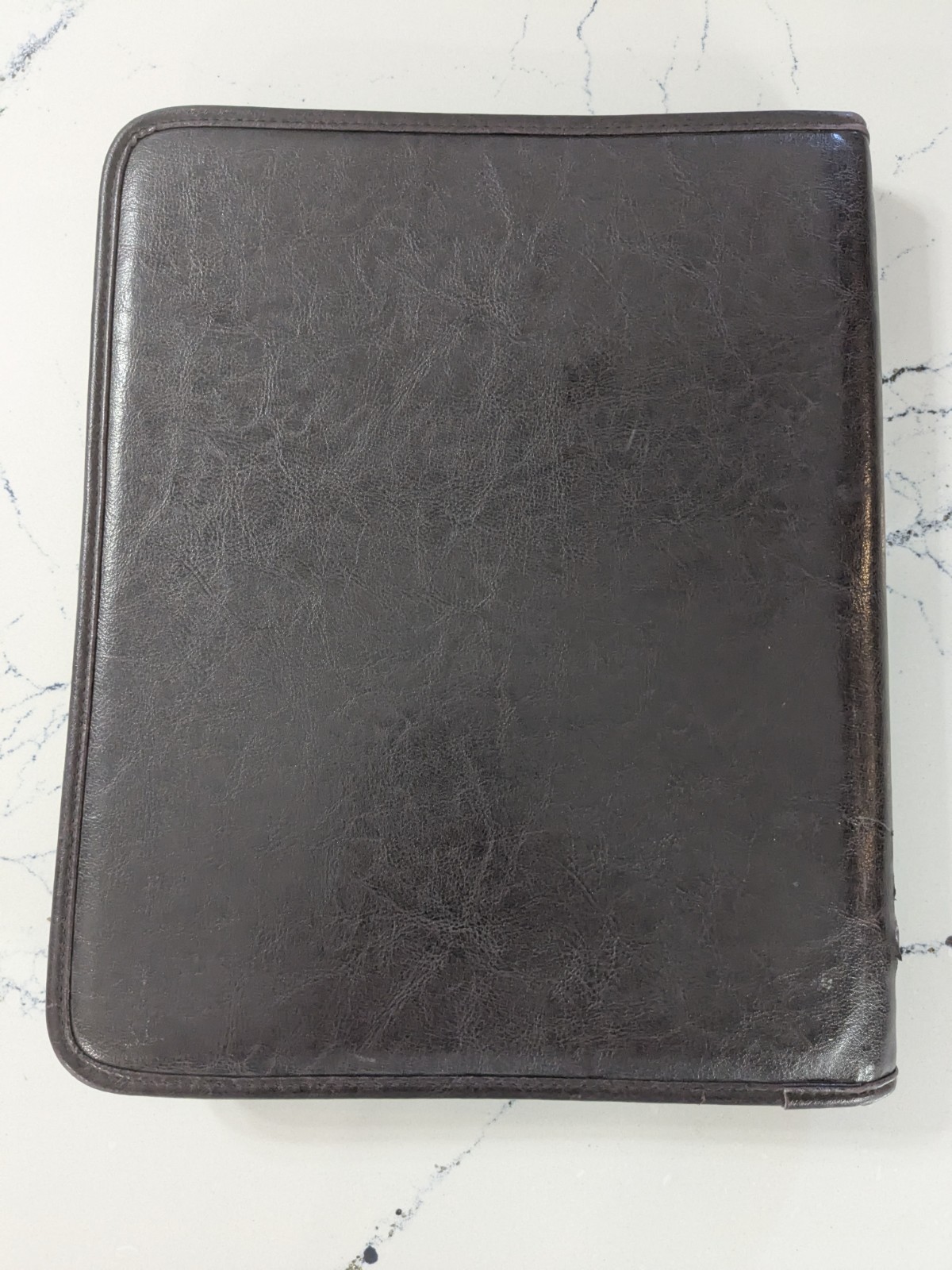 Vintage Avenues America Planner Classic 3-Ring Organizer Zip Brown Leather Folio