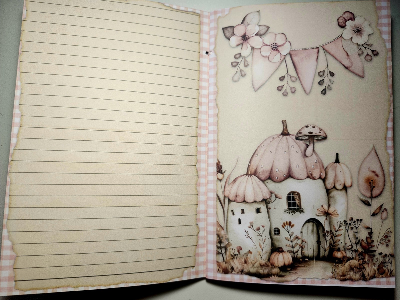 Junk Journal Booklet “UNICORNS & FAIRIES” Handmade Lg 8.5″x5.5″ 40pgs