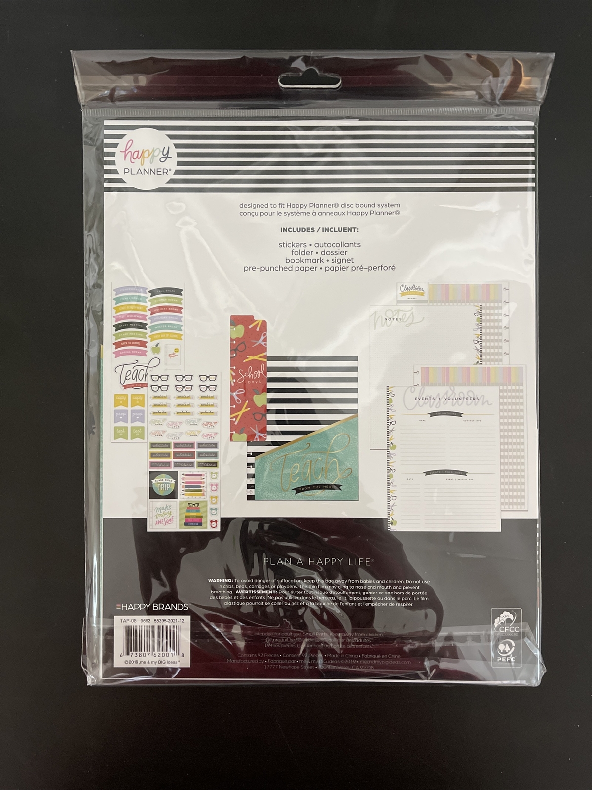 Happy Planner Teacher Edition Planner Accessories 92 Pc Teacher Gift Set