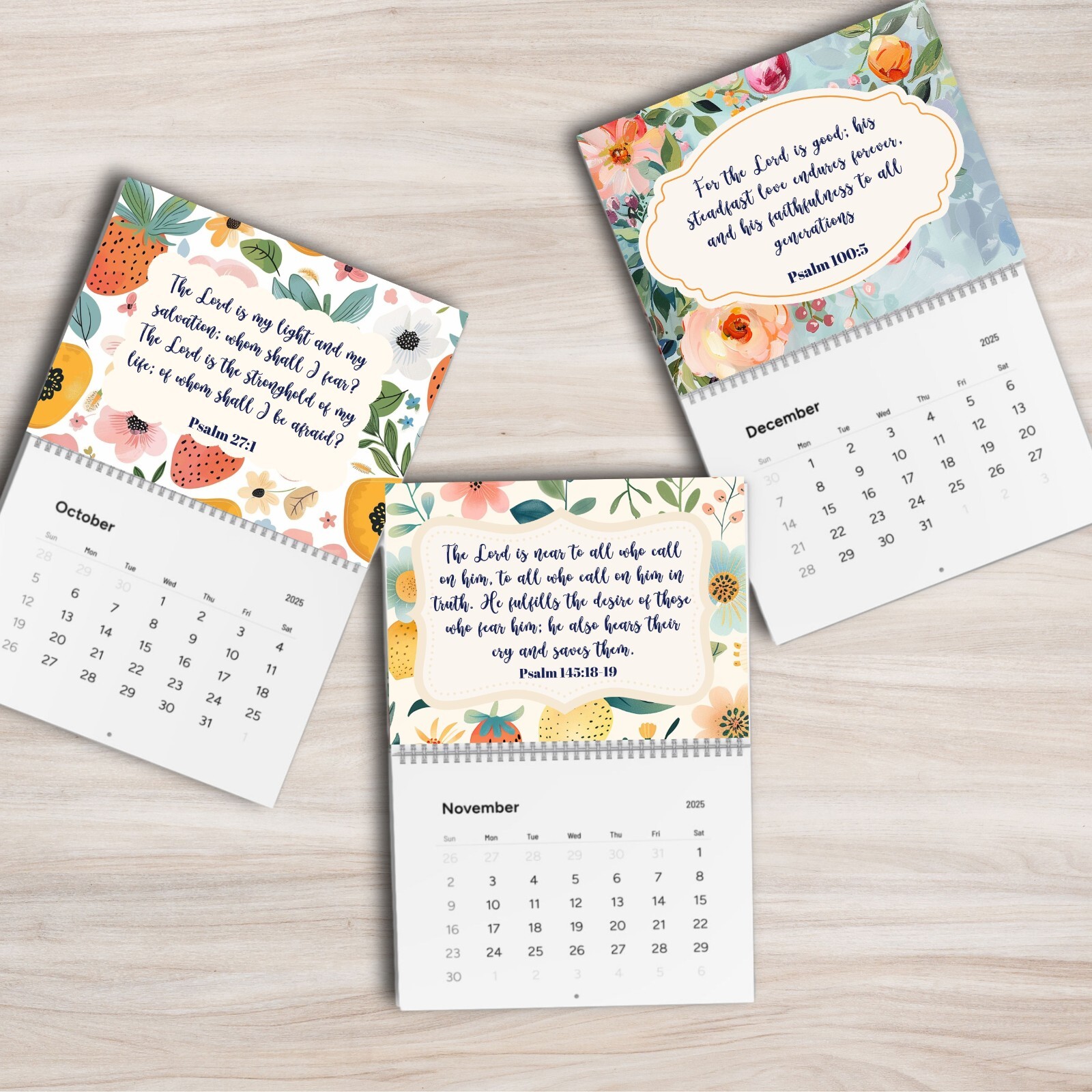 Psalms 2026 Wall Calendar 12 Month 11″ X 8.2″ Bible Verse Wall Calendar