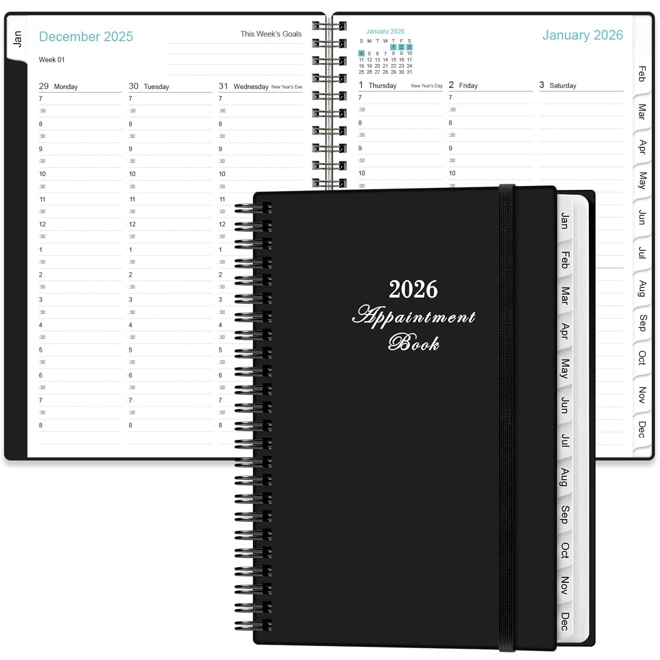 2026 Appointment Book – 2026 Daily Hourly Planner from January 2026 – Decembe…