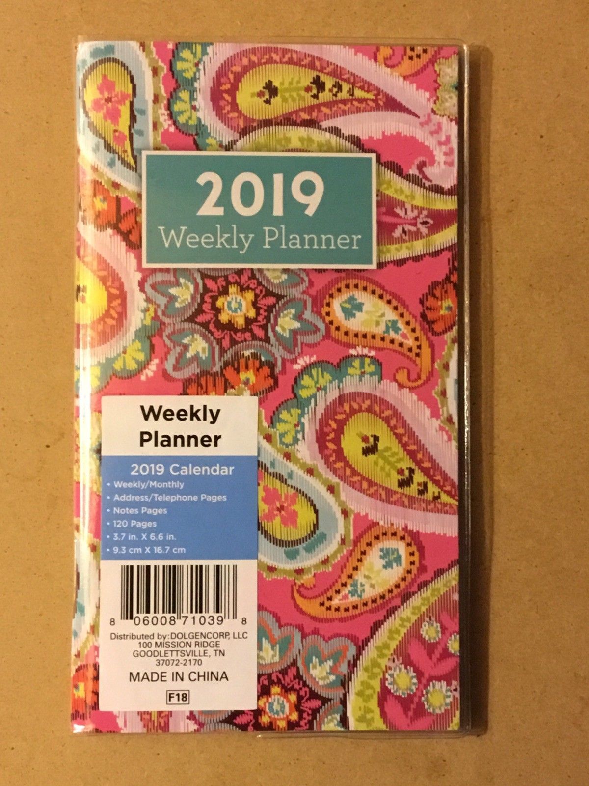 2019 Weekly Planner Calendar Organizer Agenda Pocket/Purse Size 6 3/4″ x 3 7/8″