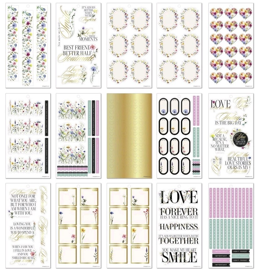Happy Planner Blooming Romance Wedding BIG Sticker Pack – 440 Pieces – Mambi