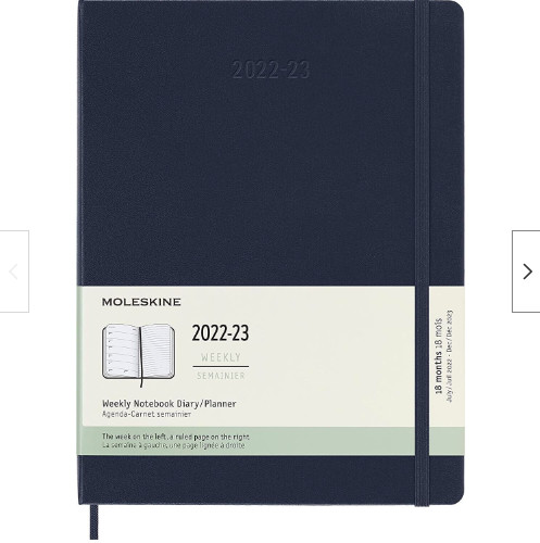 18-Month 2023 Weekly Notebook Large Blue Cover Diary Planner Organizer To Do