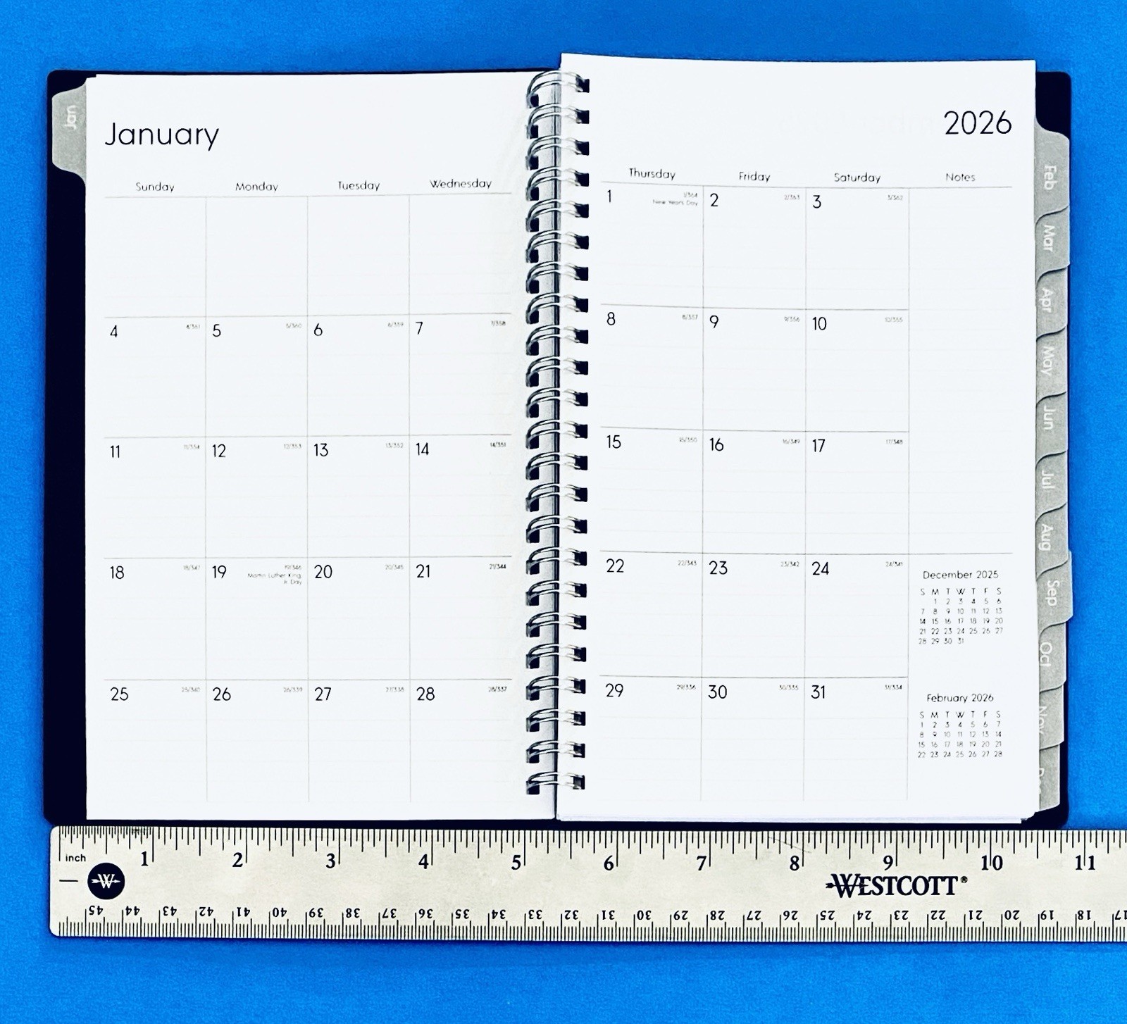 Blue Sky 2026 Weekly and Monthly Black Spiral Planner Calendar Jan-Dec 5″x 8″