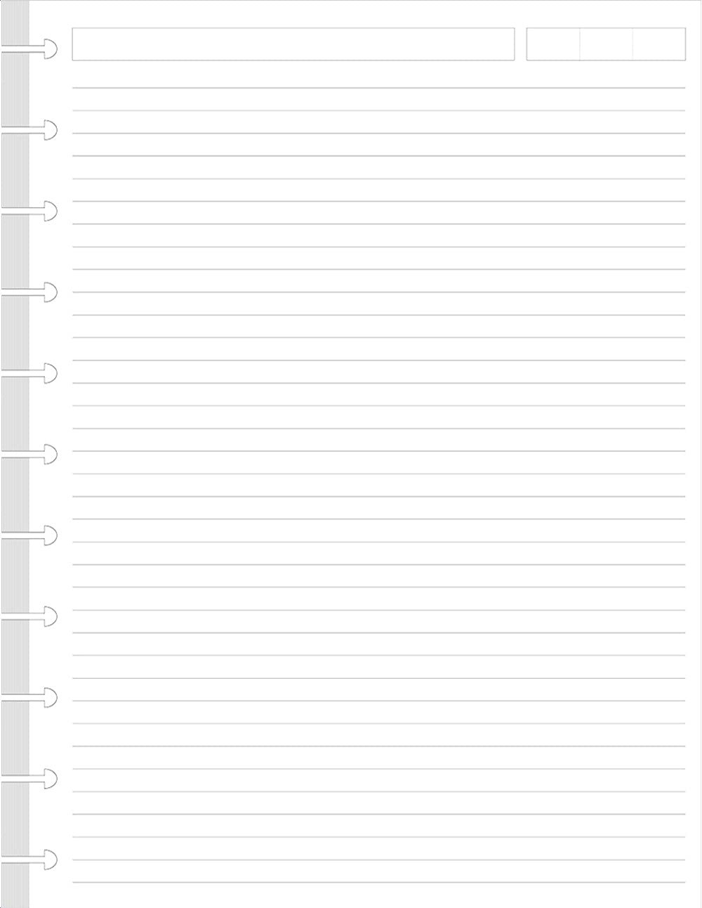 A4 Discbound Lined Refill Paper, 100 Sheets, 200 Pages, 11 Disc Hole Punched, 10
