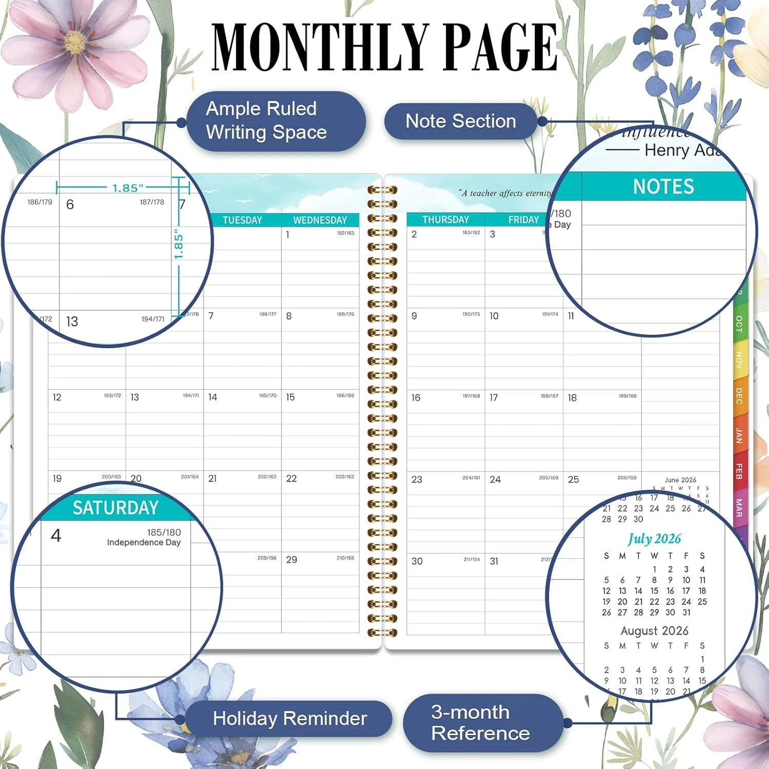 2026-2027 Teacher Planner – Academic Lesson Planner from July 2026 – June 2027
