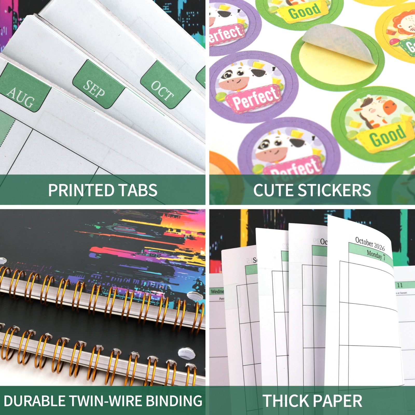 Student Planner 2026-2027 Monthly & Weekly 8.2 x 10.7 inches, Multicolored A